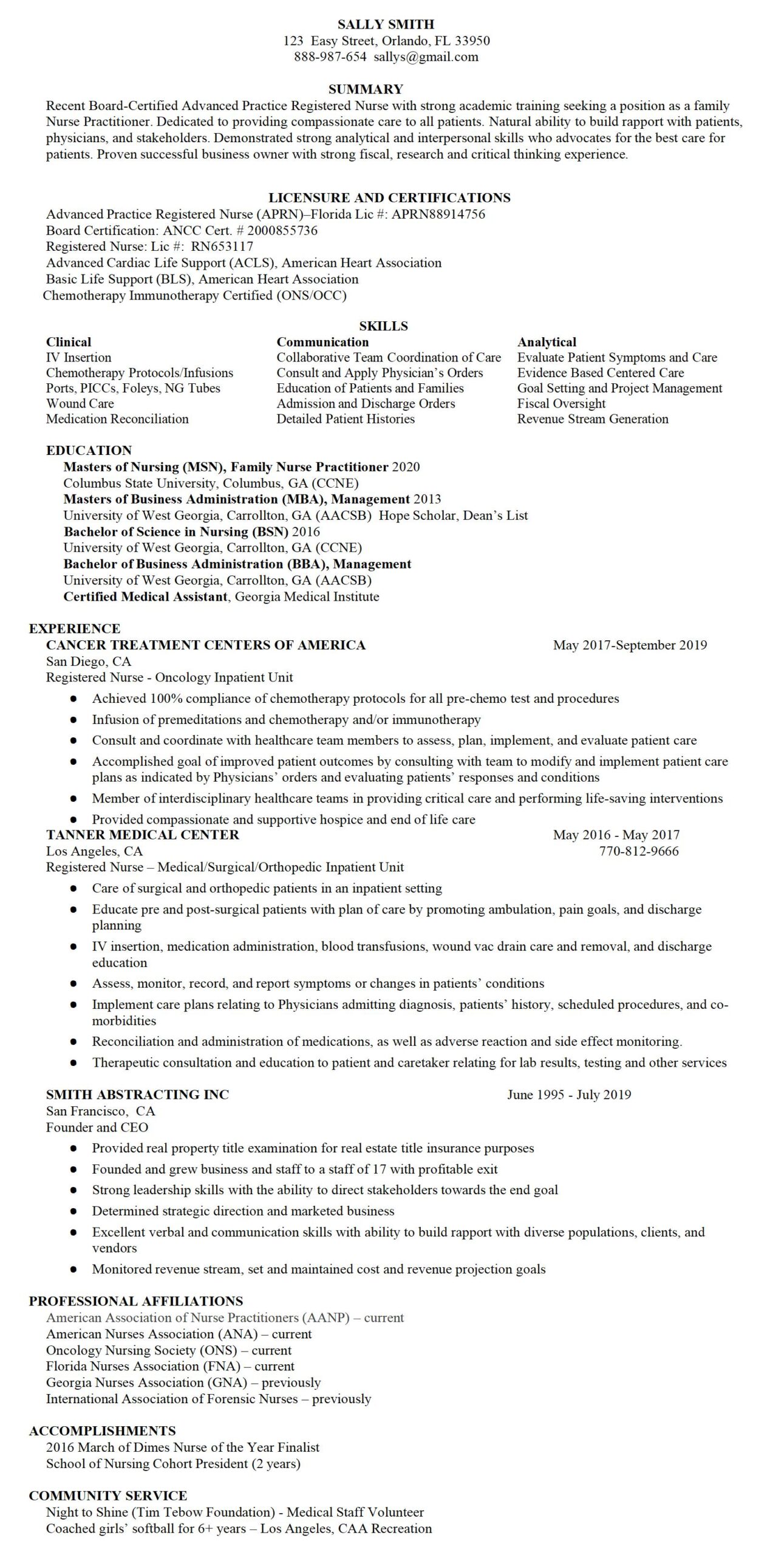 Sample Resume 4