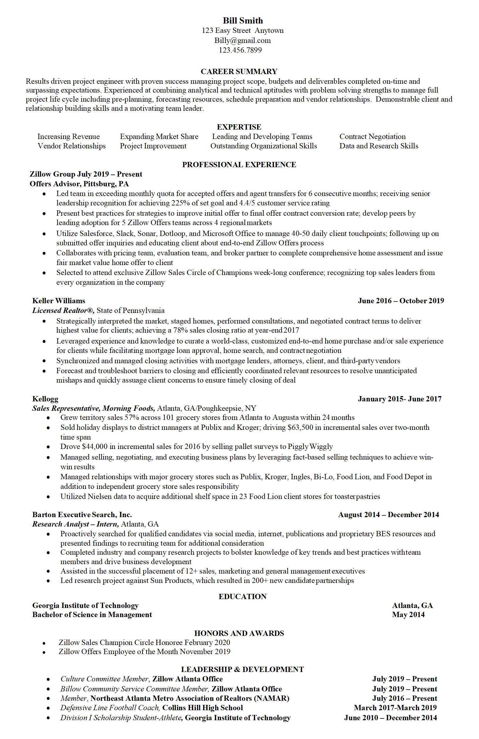 Sample Resume 3